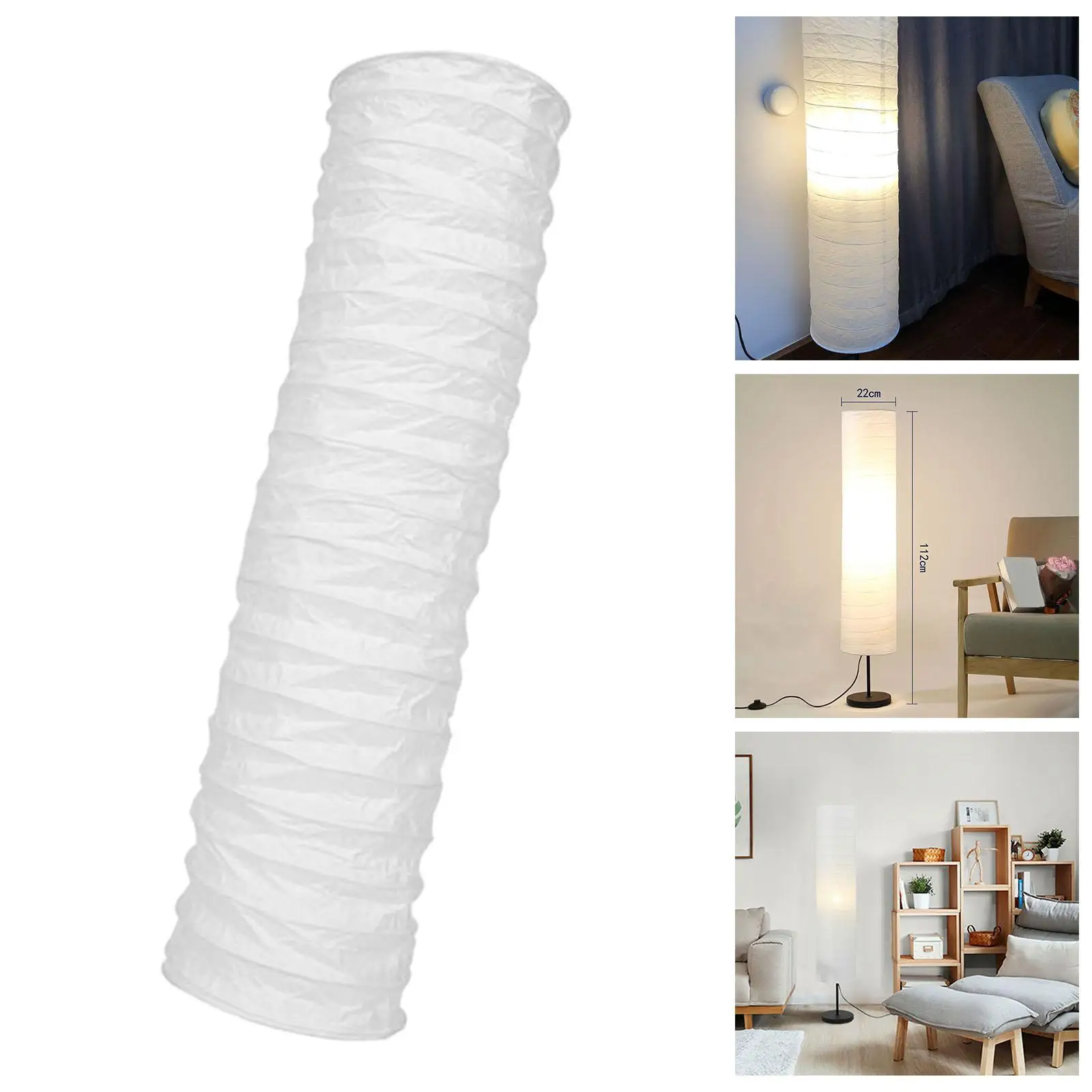 White Rice Paper Floor Lamp Shade Nordic Cover for Living Room