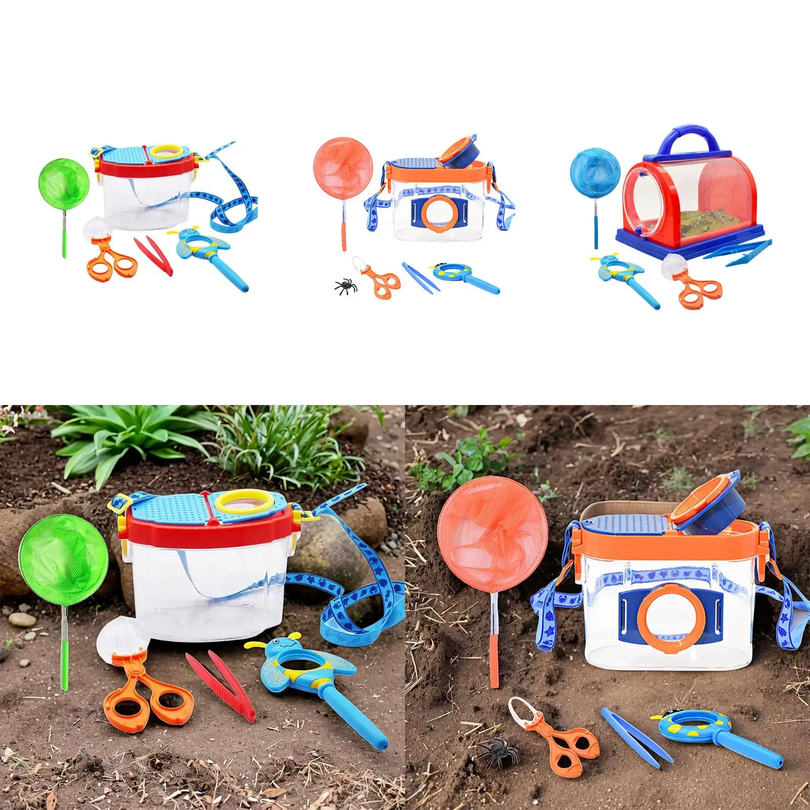 Insect Viewer Box with Clip Kids Bug Magnifying Container for DIY Experiments