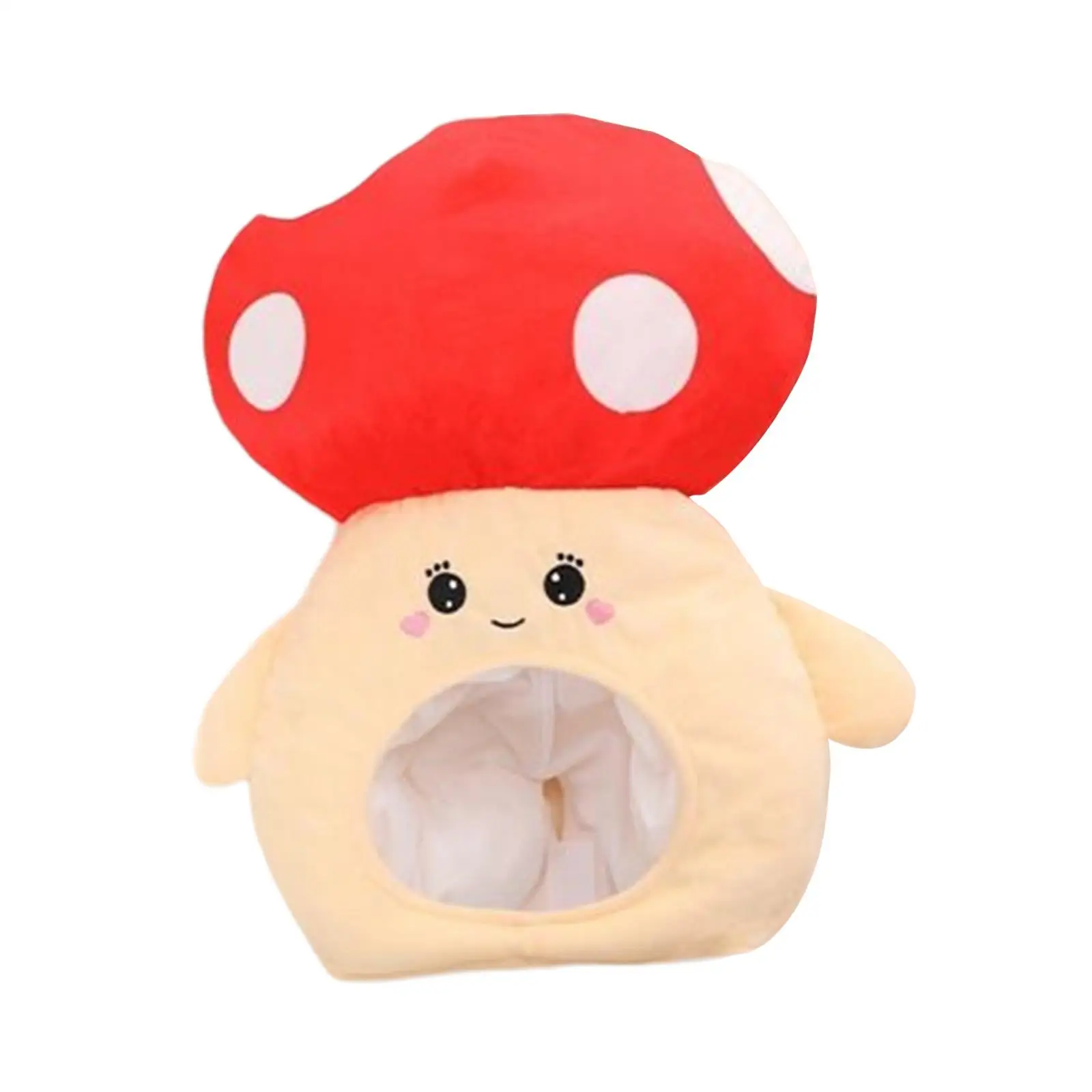 Lovely Plush Mushroom Hat Costume Hats Halloween Stuffed Toy for Carnival Festival Masquerade Stage Performance Dress up Hat