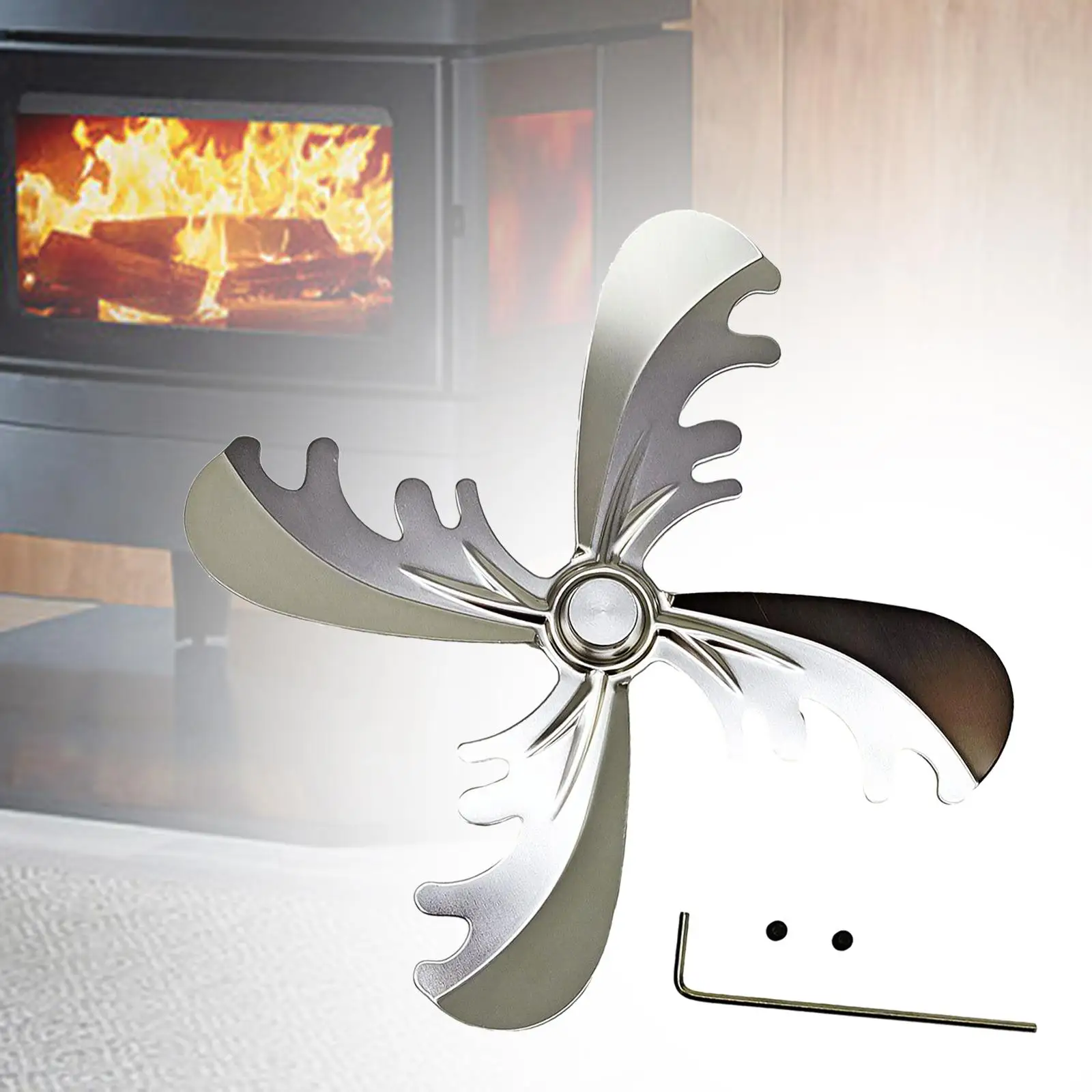 Fireplace Fan Blade Aluminum Alloy Replacement Universal Stove Fan Balde
