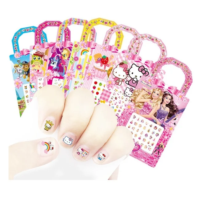 New Sanrio Hello Kittys Nail Stickers Pink Kt Cat Nails Love Stars Cute  Cats 3D Nail Stickers Kids Girls Jewelry Accessories - AliExpress
