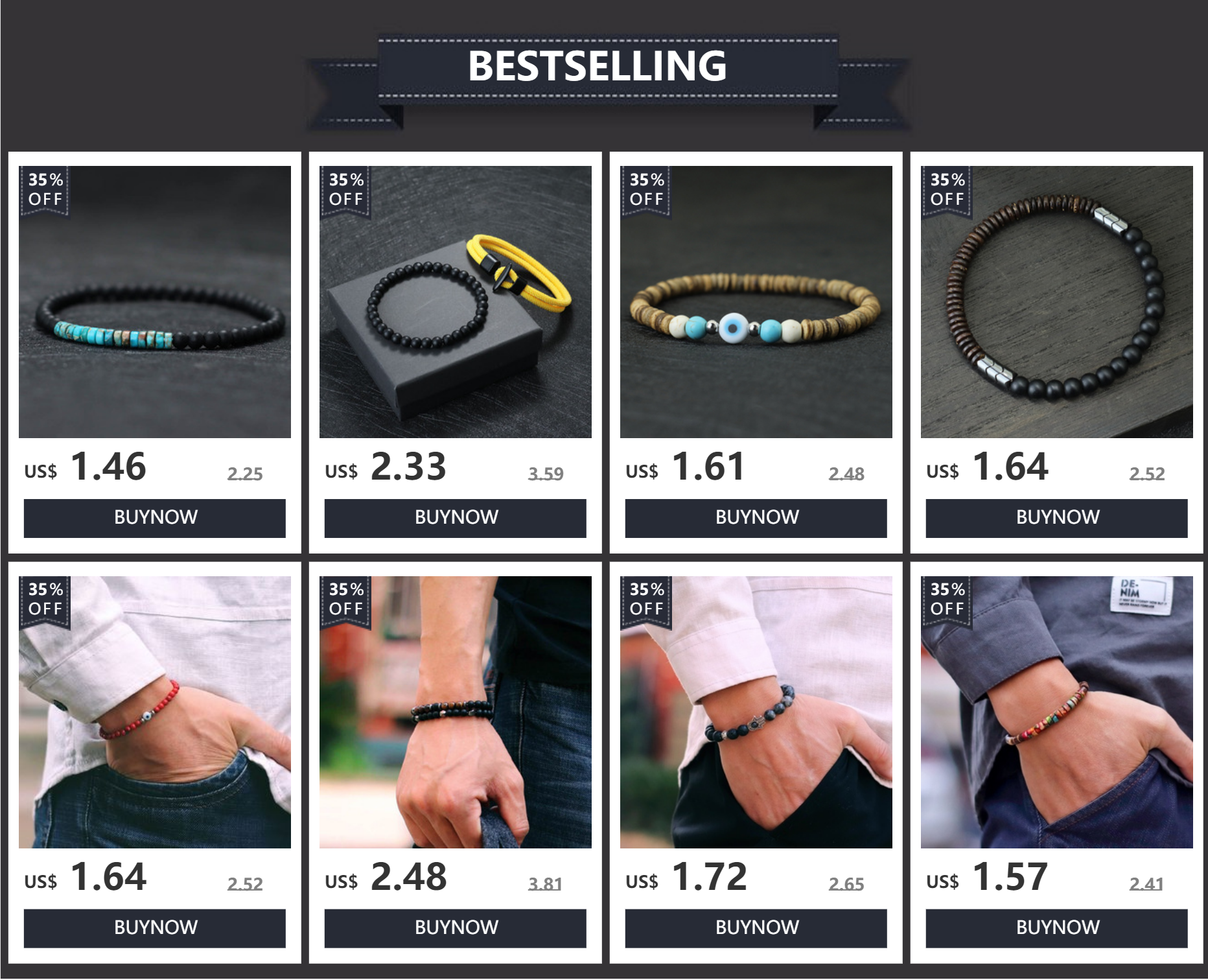 Noter neue 2 teile/satz Männer Armband hand gefertigt Weaven verstellbare Kordel kette Braslet 8mm natürliche Lava Tiger Augen Stein Armband Homme – Detail 1
