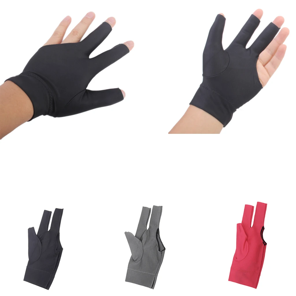 3 Pieces Spandex Professional Billiard Pool Snooker Left Hand  Finger Open Fingertip  - 3 Colors