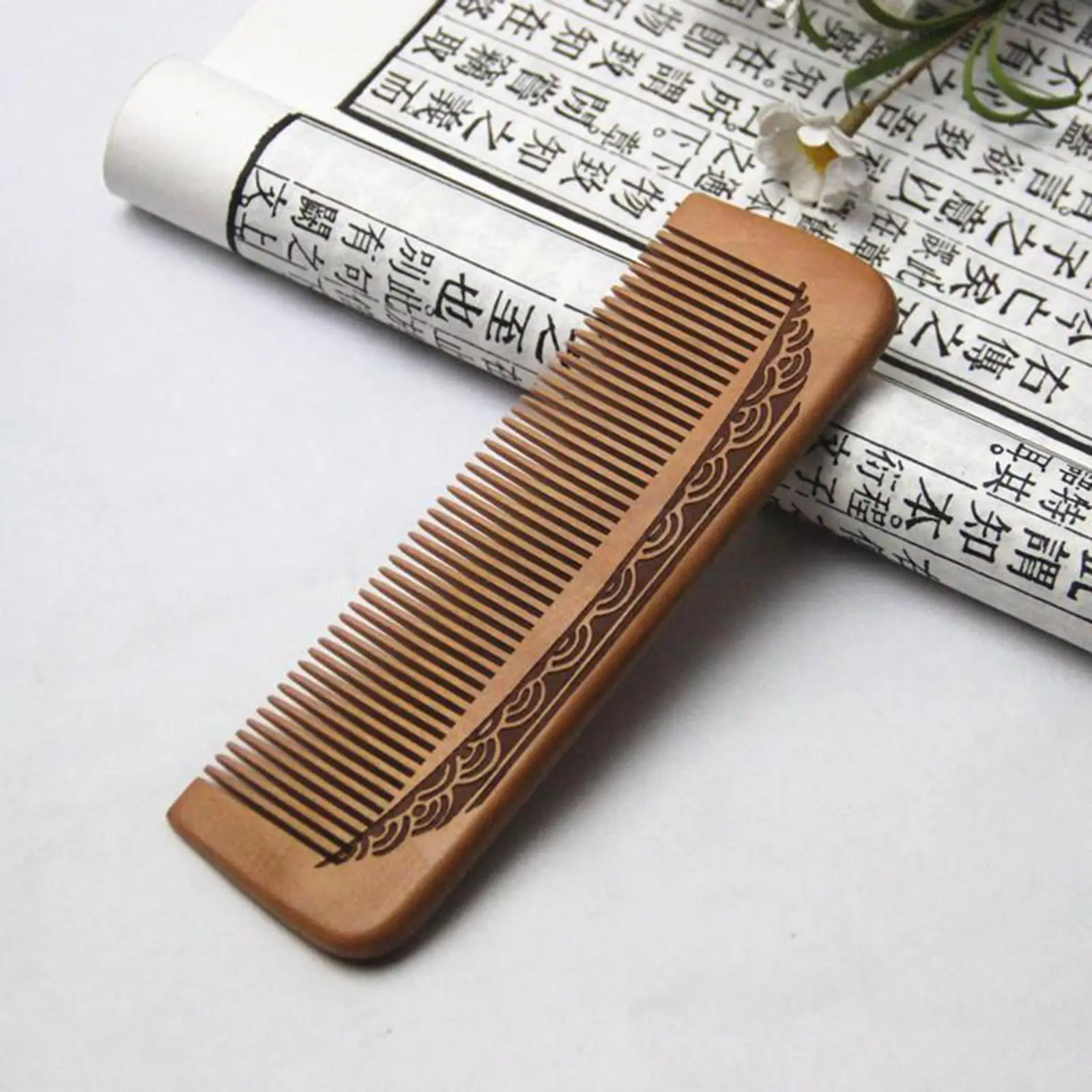 Wooden Handmade Engraved Anti Massage Combs for Women Girls