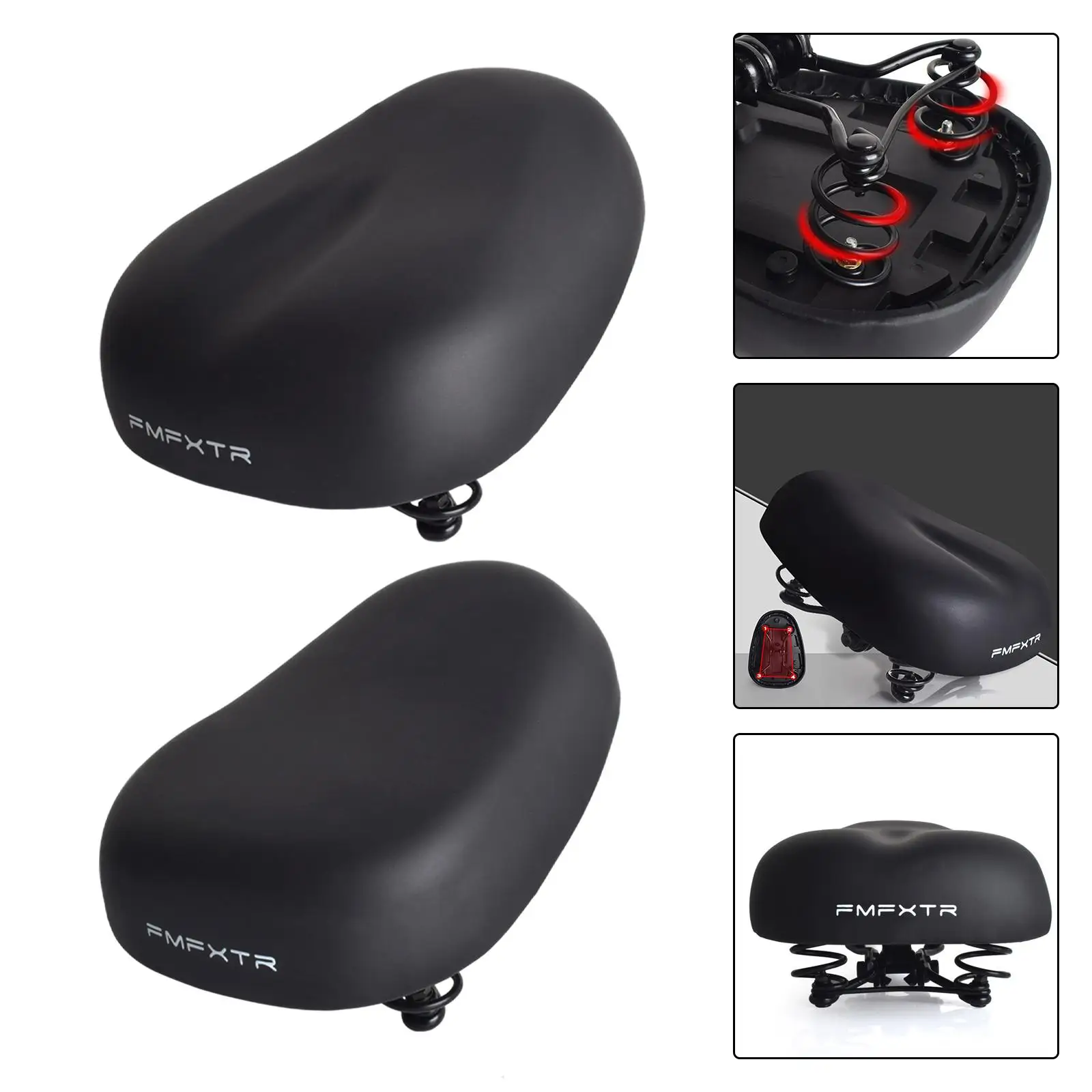 Thicken Electric Bicycle Saddle Seat Padded Cushioned Pad Soft Seat Comfortable Widened Seat for Replacement Road Bicycle Bike
