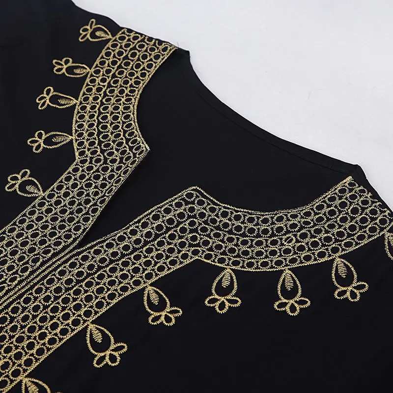 Women Muslim Fashion Embroidery Abaya Dress Arabic Islamic Clothing Jubba Thobe Dresses Lady Dubai Kaftans Turkish Elegant Robes