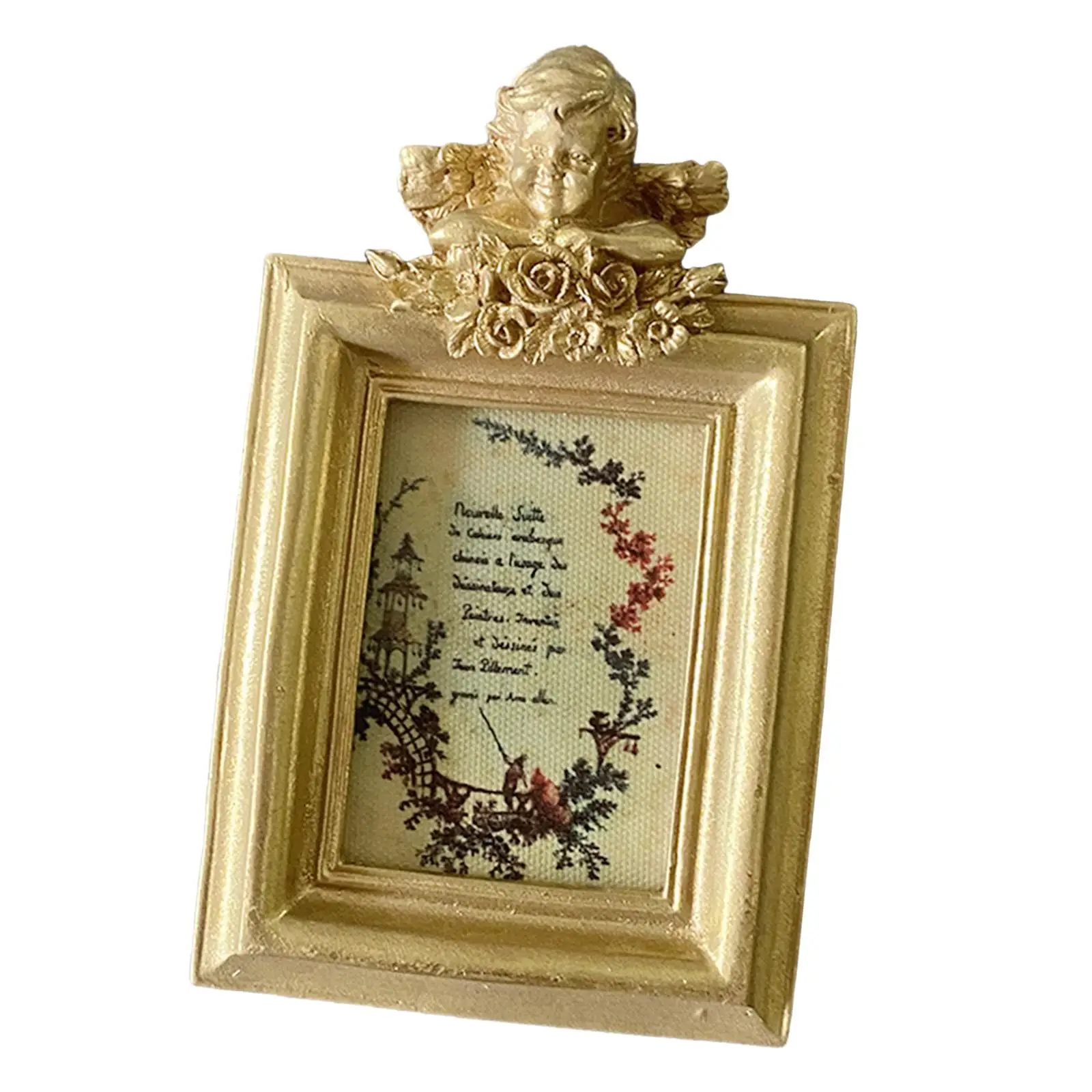 2.5x3.5 Picture Frame Rectangle Gold Edge Frame, Resin Photo Frame, European Style Suitable for Wall or Desktop