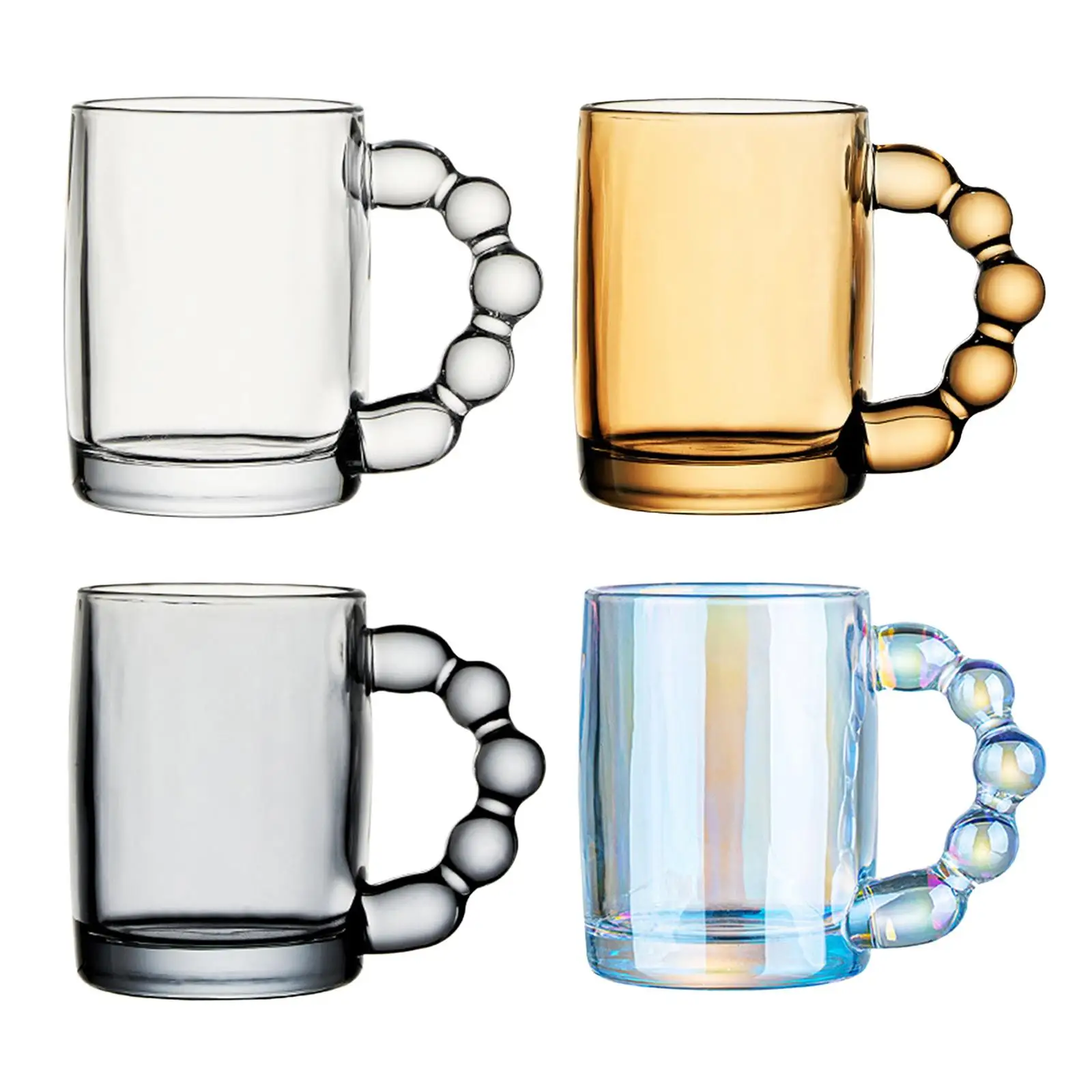 Clear Glass Water Cup with Handle Tea Cup Coffee Mug Novelty Glass Cup with Handle for Club Party Milk