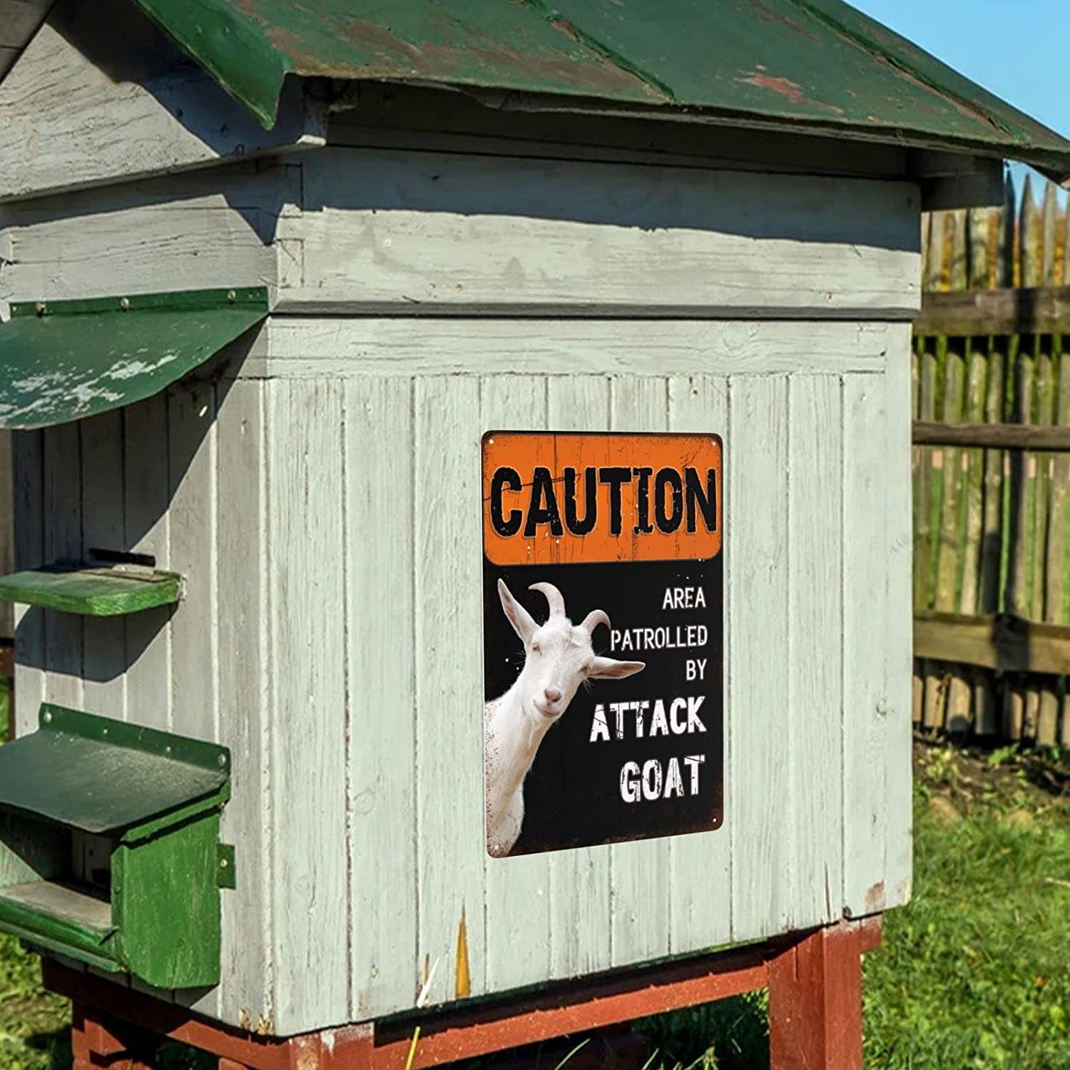 Title 3, Keuftiy Metal Tin Sign Warning Sign Goats Cauti...