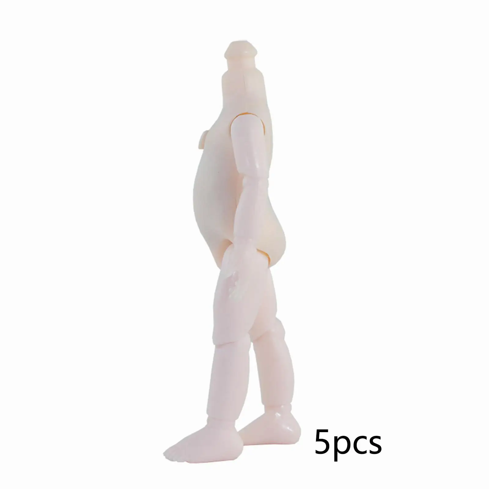 5Pcs Doll Nude Body 6.3inch 13 Joints Movable Without Head with Spare Hands