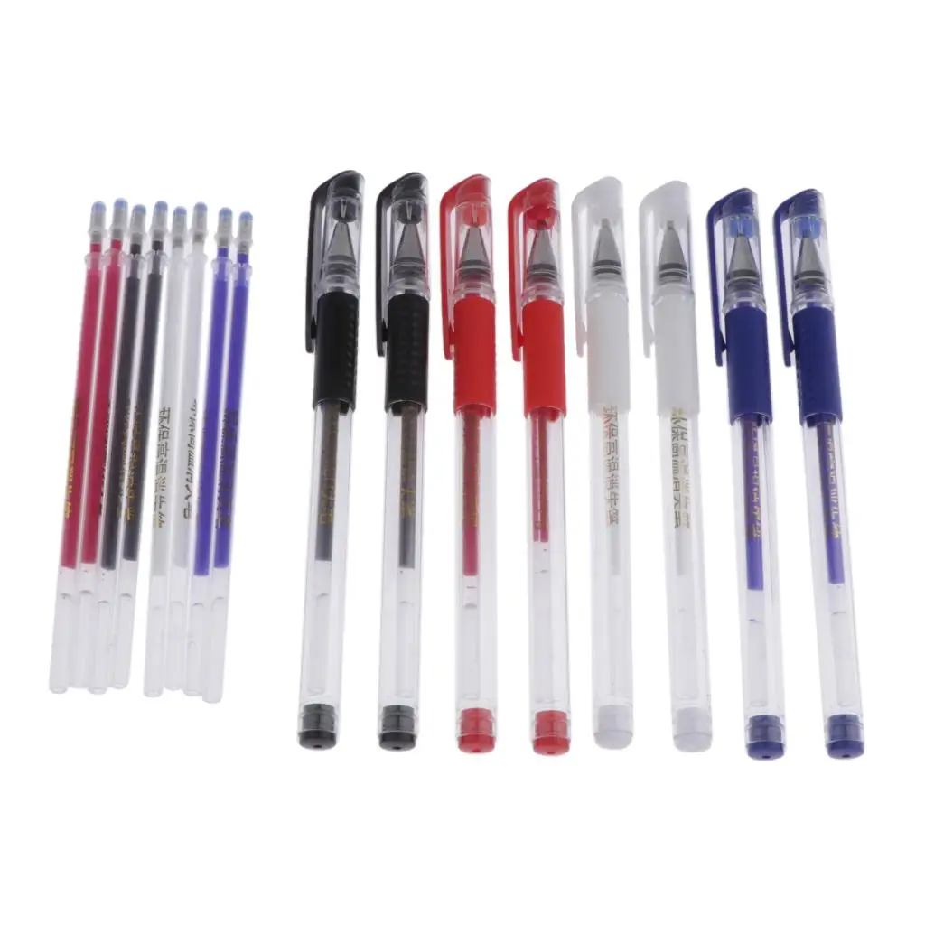 8 Pieces High Temperature Erasable Marking Pens for Fabric with 8 Refills for Quilting Sewing, 4 Colors Assorted Pack