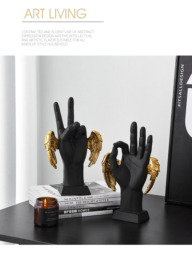 Abstract Black Gesture Figurine