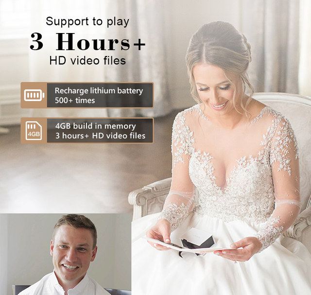 Custom OUR WEDDING GOLD FOIL wedding video book with 7 inch Custom OUR WEDDING GOLD FOIL wedding video book with 7 inch