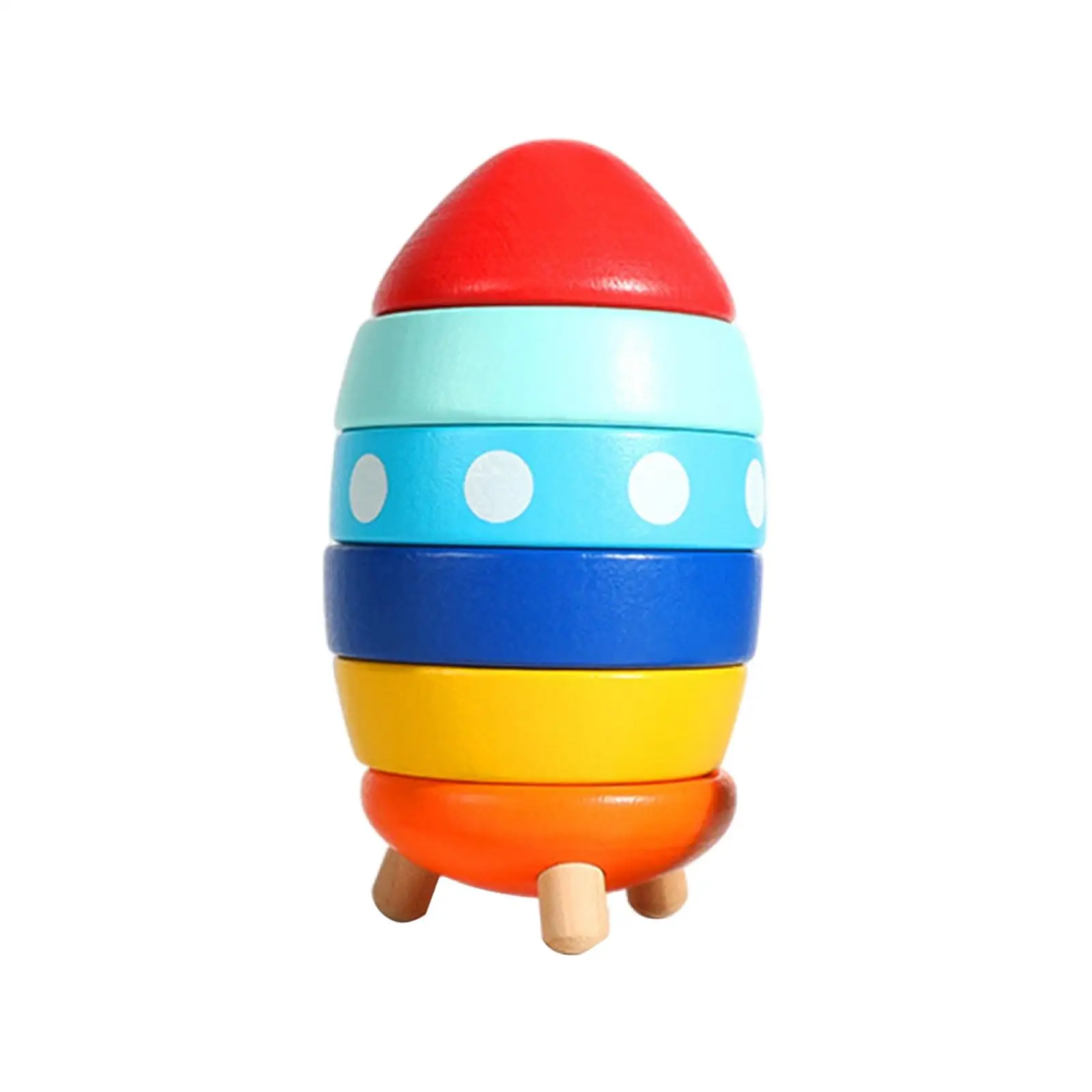 Colorful Rocket Shaped Stacking Toys Fine Motor Skills Color Sorting Nesting