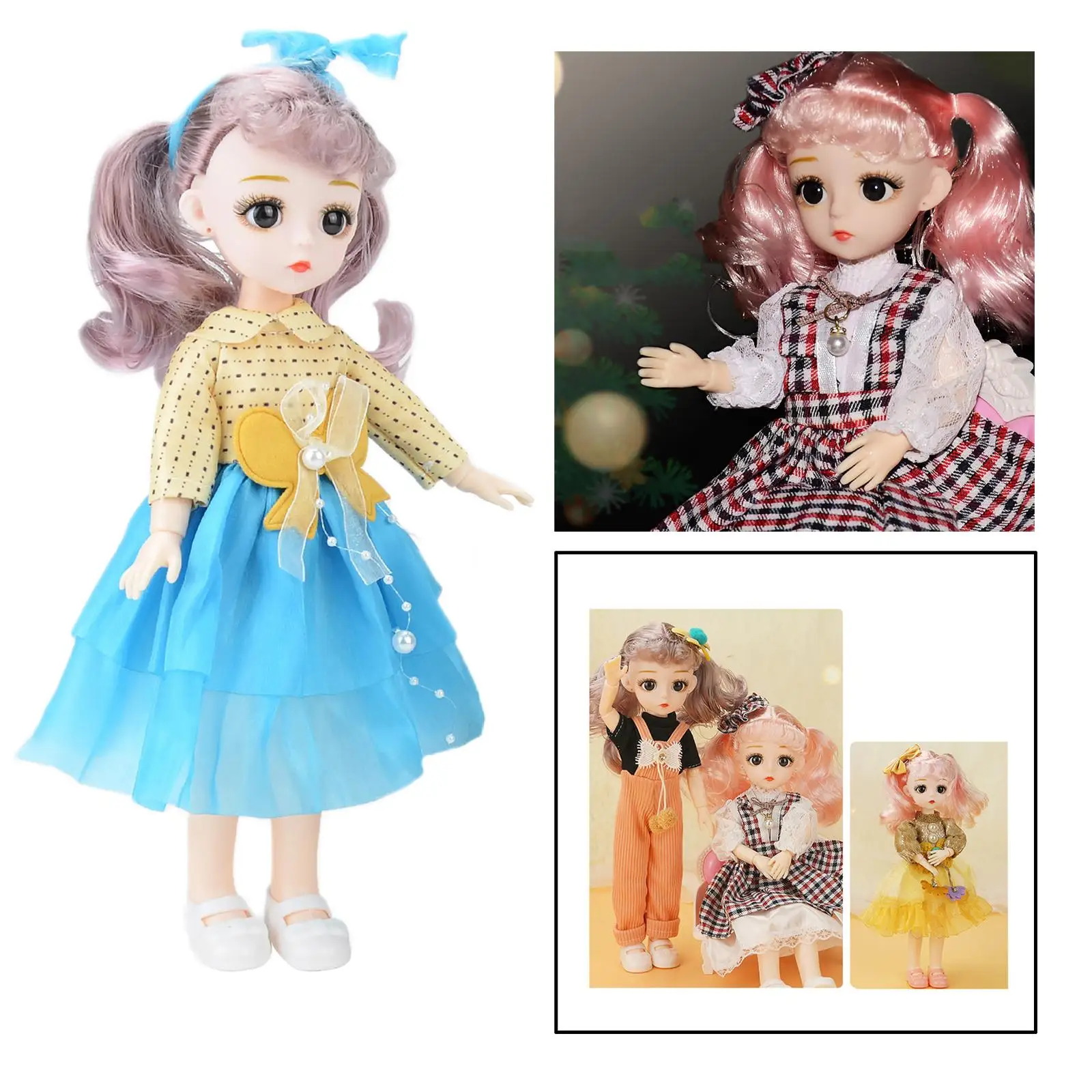 Adorable 12inch Doll Girl Doll 11 Flexible Joint Ball Joint Dolls Fashion Doll for Kids Toys with Dress Play Doll