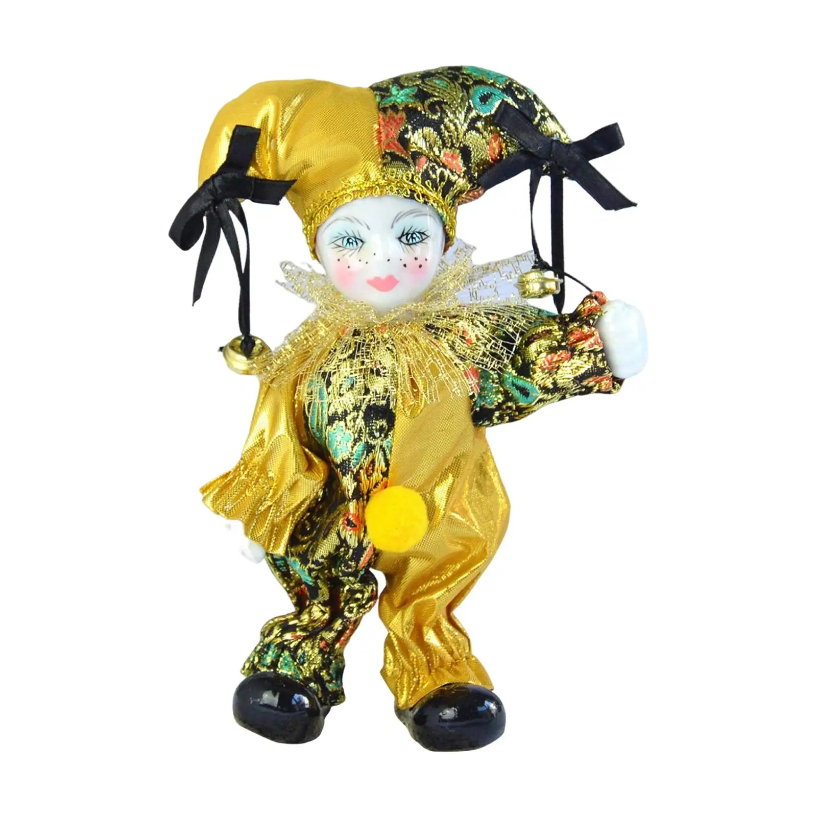 Triangel Doll Small Clown Doll Porcelain Doll Figurine Crafts for Game Prop