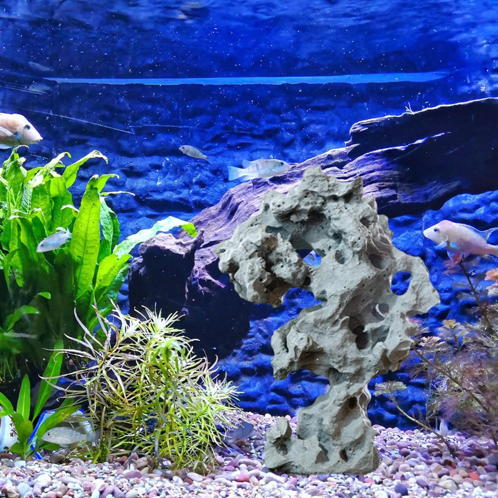 Fish Tank Rock Aquarium Landscape Artificial Rockery Resin Decor Layout Durable Landscaping` Fish Hiding Cave Fish Tank Decor