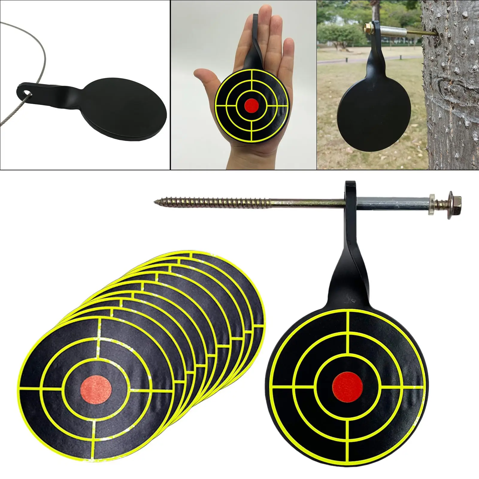 Target Reset Target Screw Type Plinking Target Revolving Spinner Target for Field Training Practice Shooting