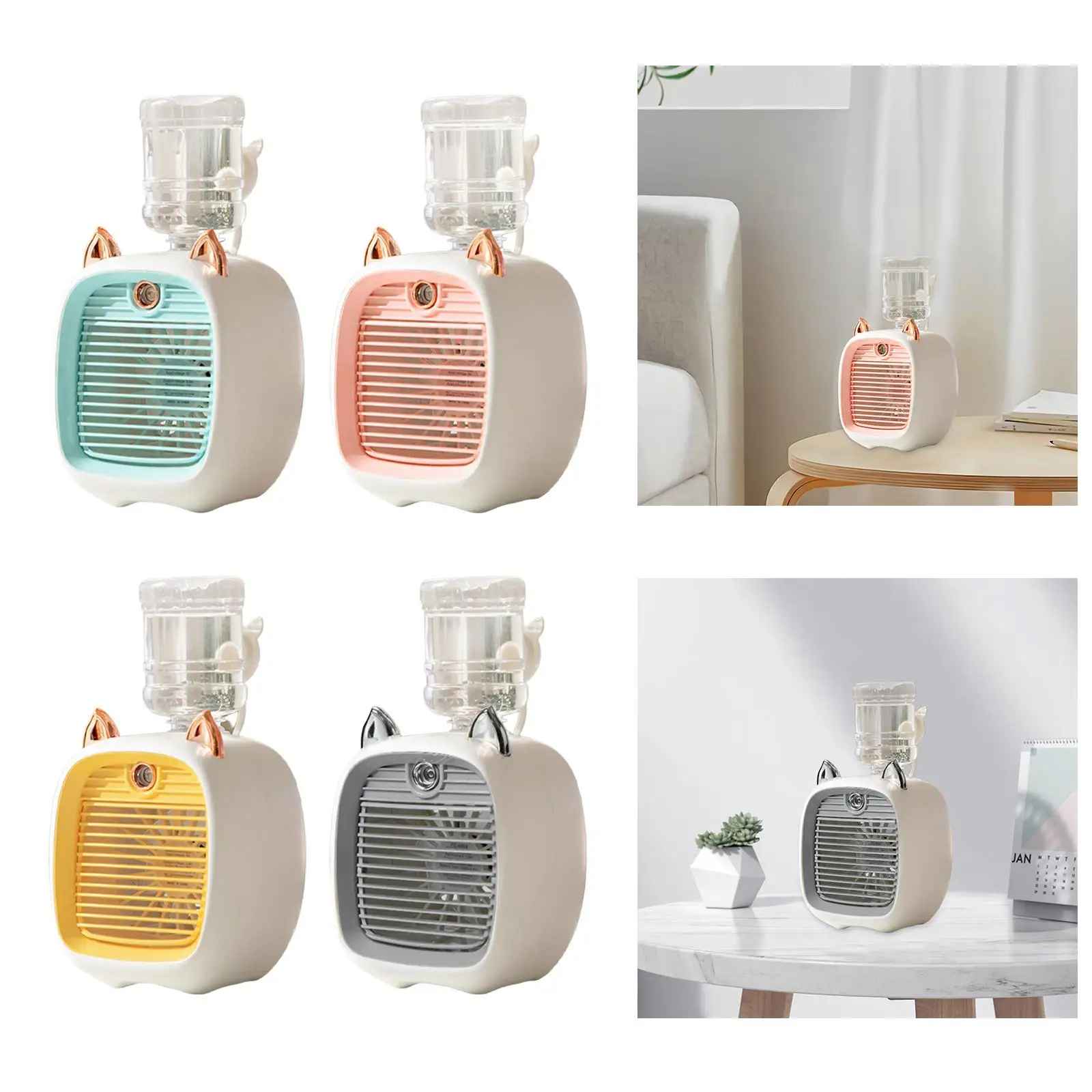 Portable Air , Personal Mini Air Conditioner, 3 in 1 Mini Conditioner Humidifier 3 Speeds Desktop Cooling Fan for Home Bedroom