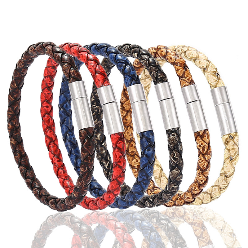 Talarurus Men’s Brown Leather Single Wrap Bracelet