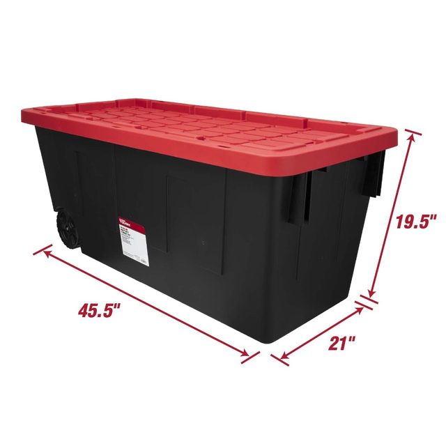 Rubbermaid Sterilite 50 Gallon Tote Red Storage Box 50 Gallon