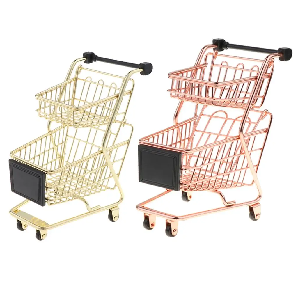 Mini Shopping Cart with Movable Wheels,  Holder Storage Toy, 5.91x3.34x2.76inch