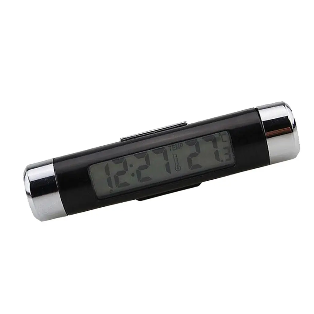 1pc Car Barrel Shape LCD Digital Clock, Calendar, Car  Clip, Electronic
