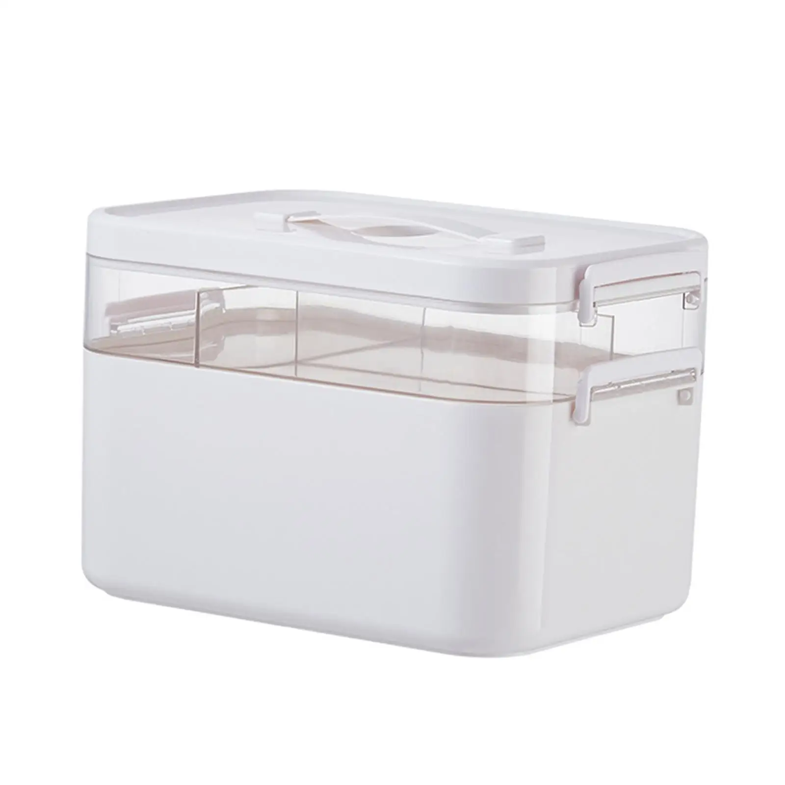 Family First Aid Medical Box Storage Box Bins with Handle Double Layer for Sewing Cosmetic Car Outdoor Activities Camping