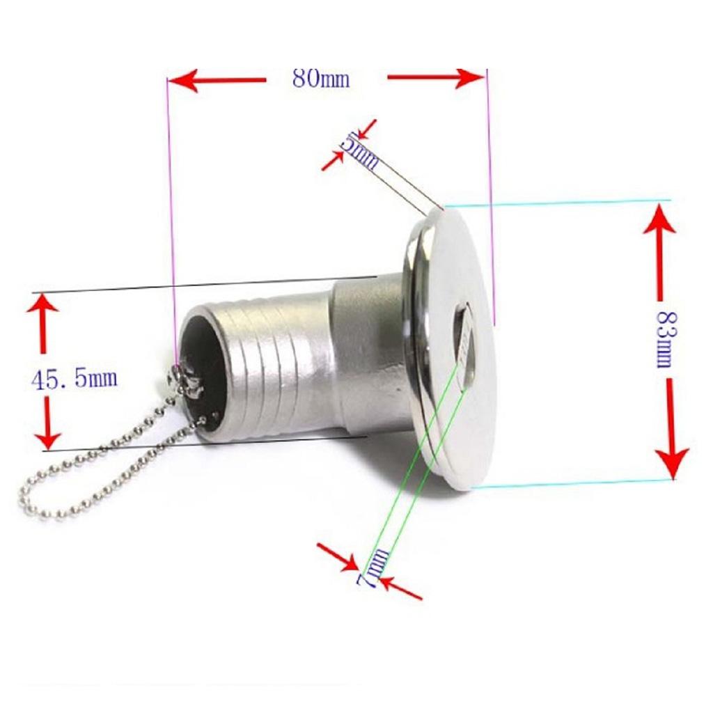 Hose Deck Fill Filler Keyless Cap for WATER 38mm Boat Filler stainless steel