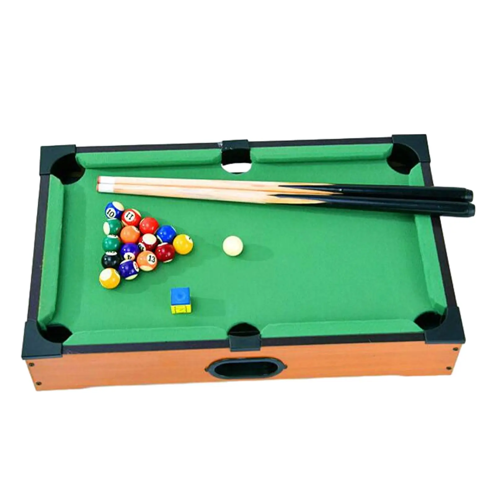 Mini Tabletop Pool Set with Game Balls Eye Hand Coordination Balls Wood Billiards Toy for Indoor Travel Desktop Playroom Party