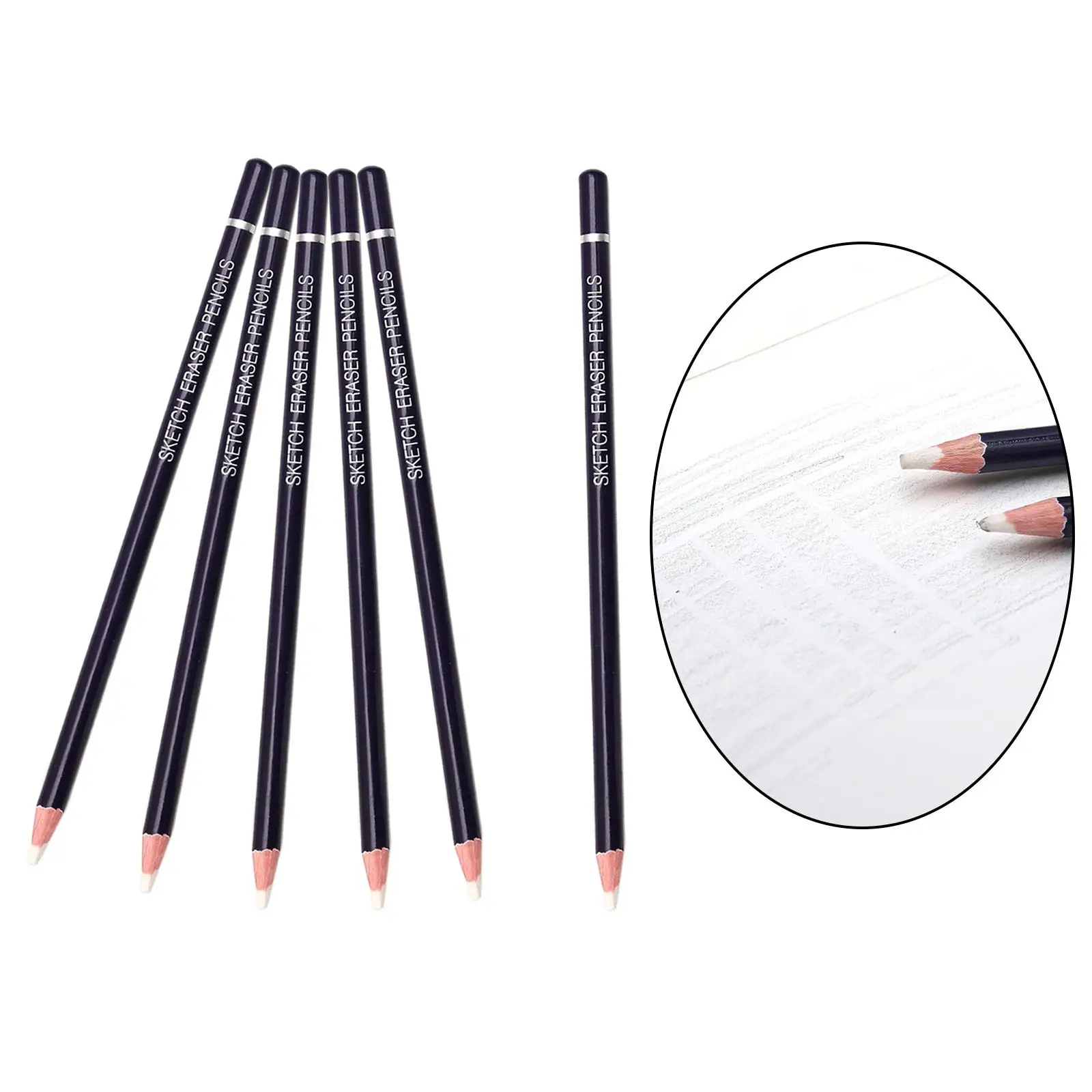6 Eraser Pencil Erasing Pen High-Gloss Soft for Drawing Correction