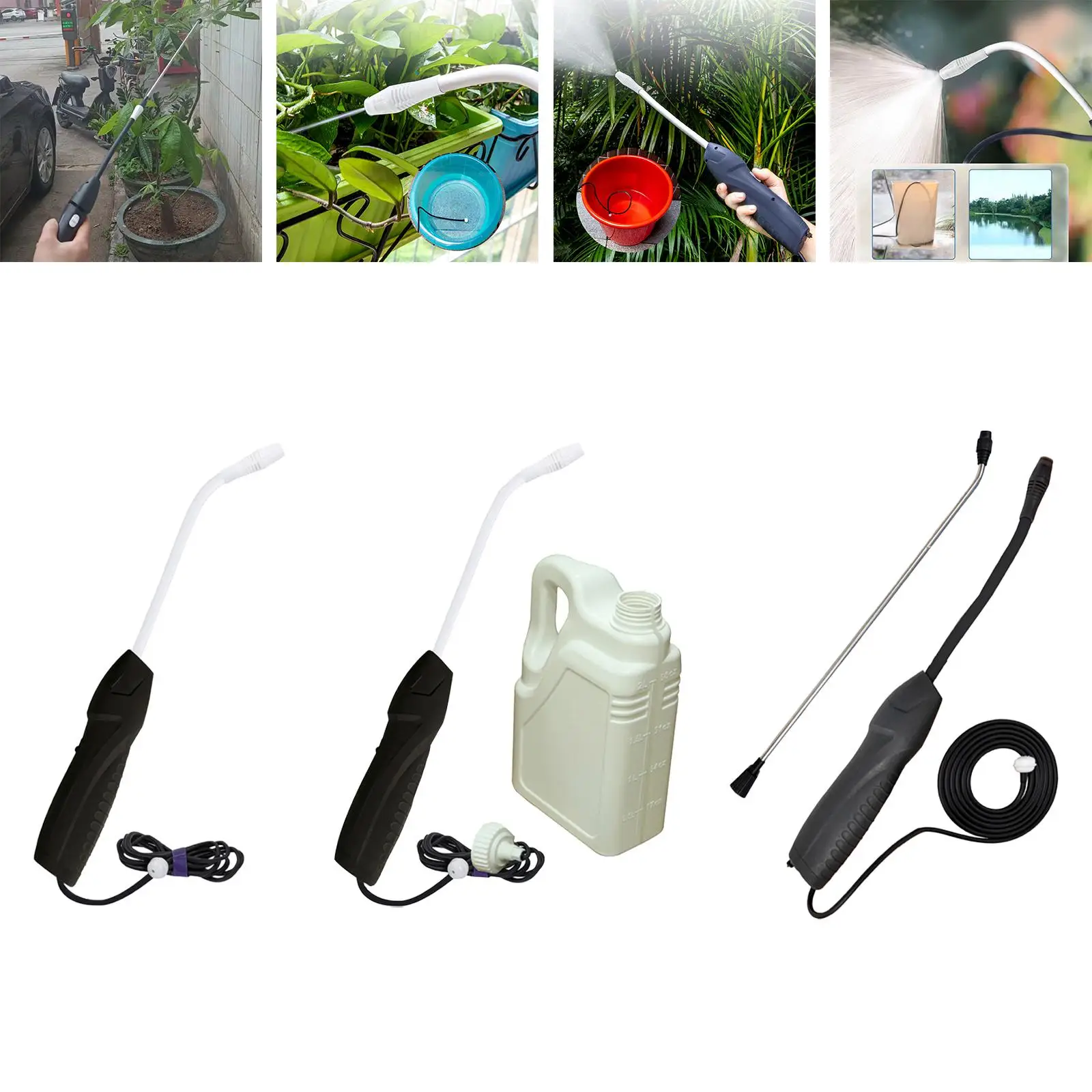 Rechargeable Spray Mister and Water Hose Flexible Electric Sprayer for Garden Outdoor Car Washing Plant Watering Yard