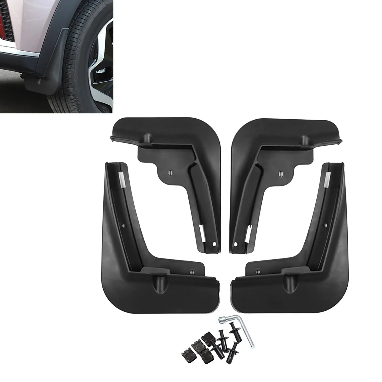 4Pcs Mudflaps Tires Splash Guards Kit Accessory for Byd Dolphin Sturdy
