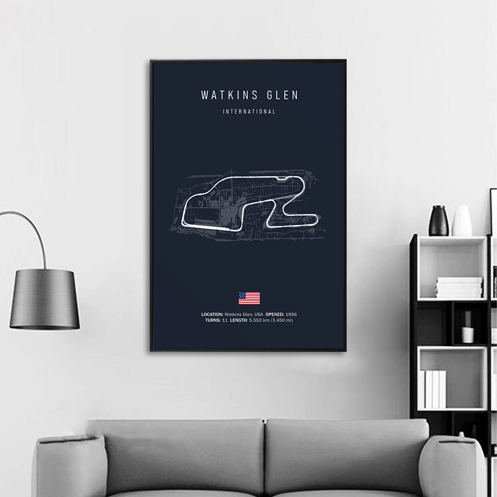 Formula 1 Internationa Track Circuit Canvas Painting F1 Wall Art Nordic Poster Aesthetic Motorsport Race Picture For Home Decor