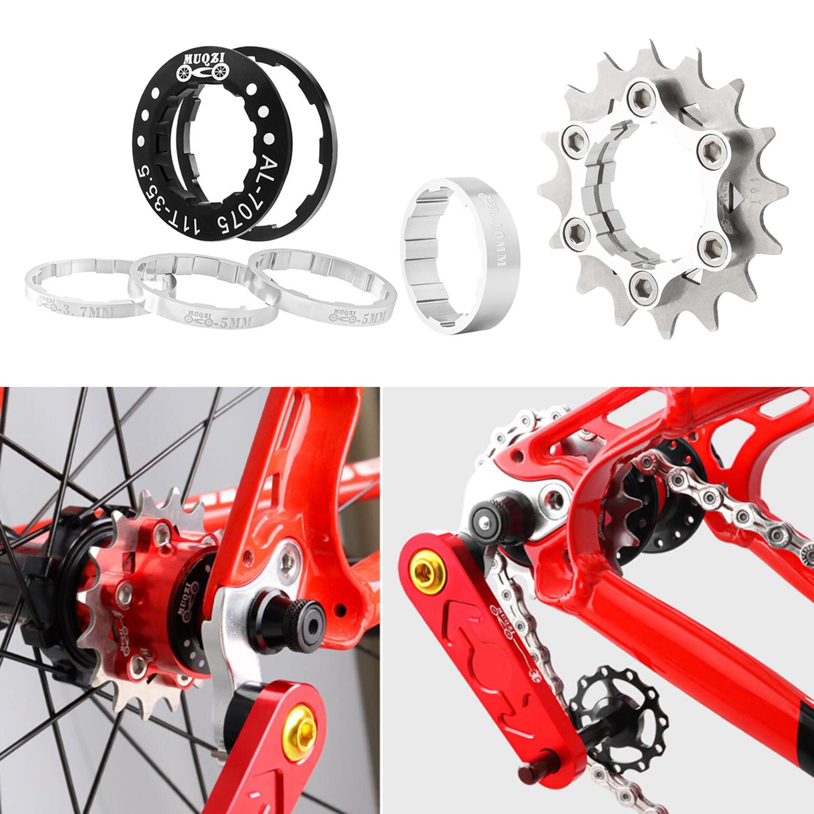 Bicycle 16  Flywheel Set High Strength Aluminum Alloy Cassette Component Removeable Cog Fixed Parts Sprocket Gear for MTB BMX