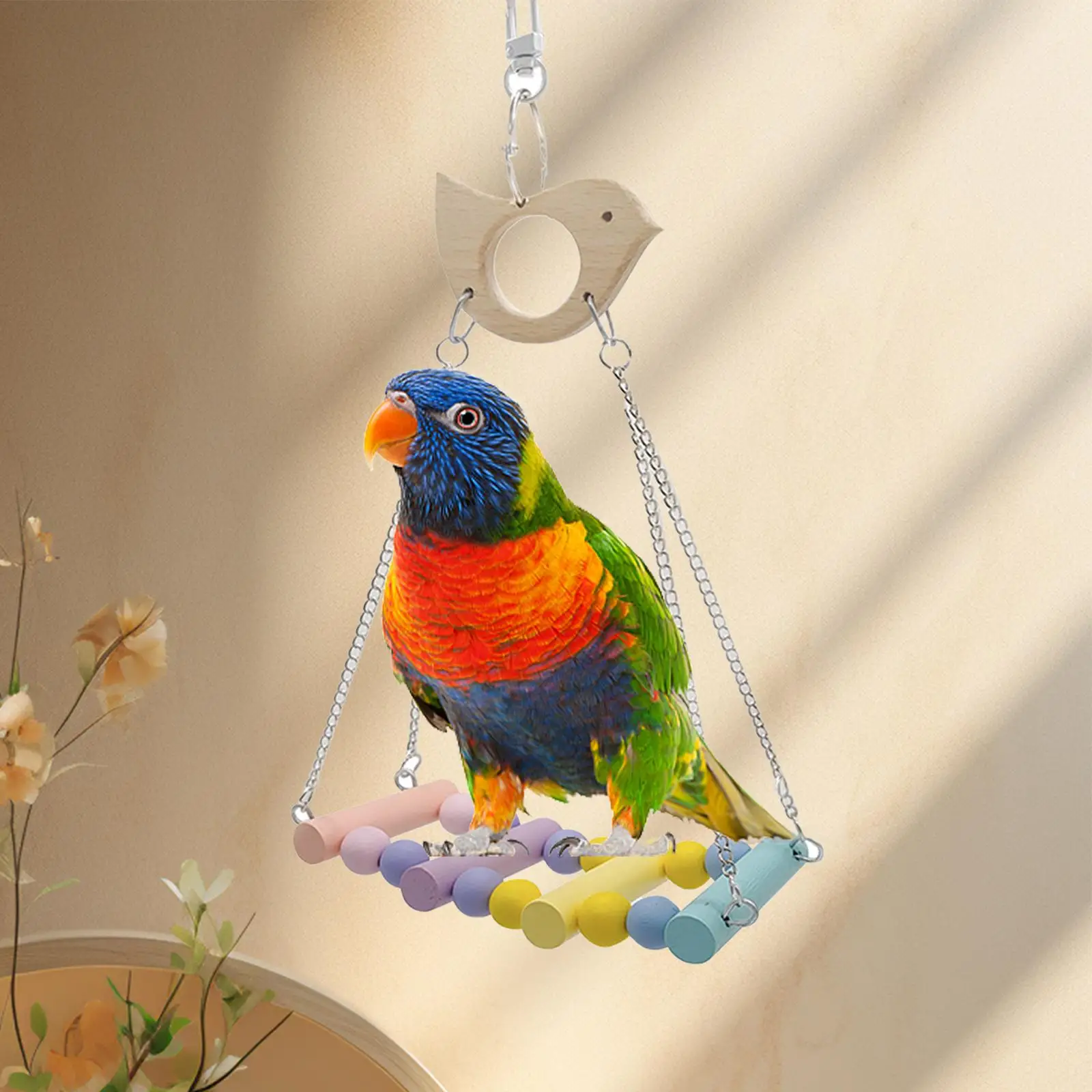 Bird Swing Toys Exercise Toy Parakeet Cage Hammock Parrot Perch Parrot Perch Toy Cage Toys for Medium Large Small Budgie Parrot