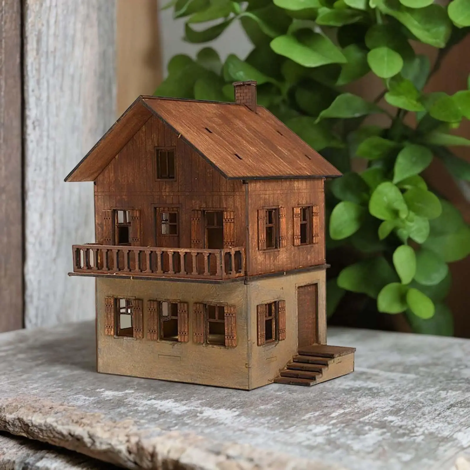 Wooden Model Kits House Unassembly Buiilding Model Architecture Kits DIY Crafts DIY Wooden House Assemble Diorama Layout