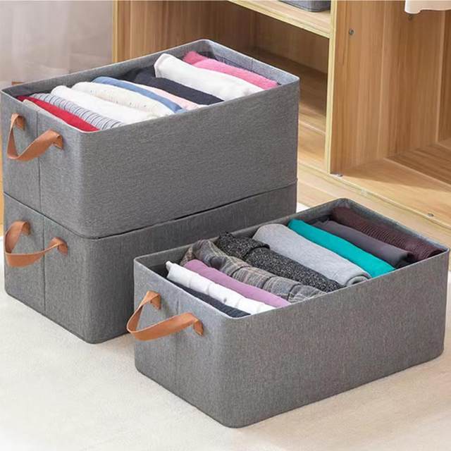 Storage Box Oxford Cloth Clothing Storage Box Finishing Box Storage Box Folding Multi Functional Dormitory (Set of 2) Latitude Run Color: Navy, Size