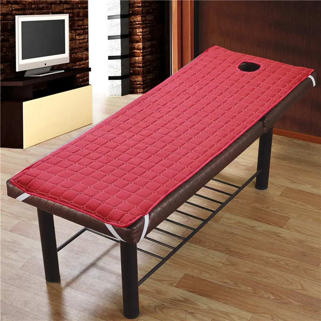 Non Slip Massage Table Bed Cover Sheet - Comfortable Grid Pattern - with Breath Hole and Stay Band Design - 75x31 Inch