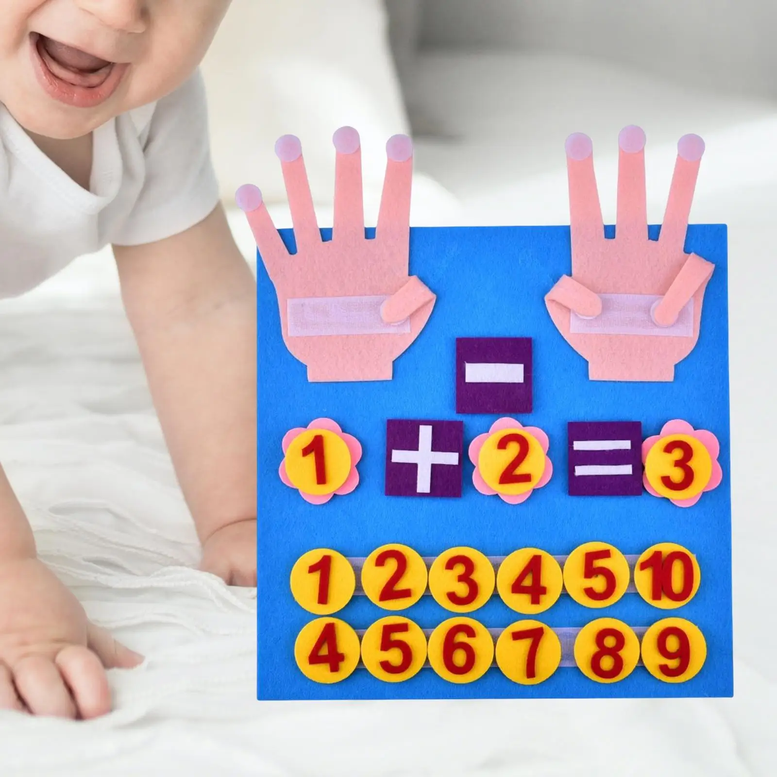 Finger Number Learning Activities Addition Subtraction Felt Math Toys Counting Game for Boys Girls Children Kindergarten Kids