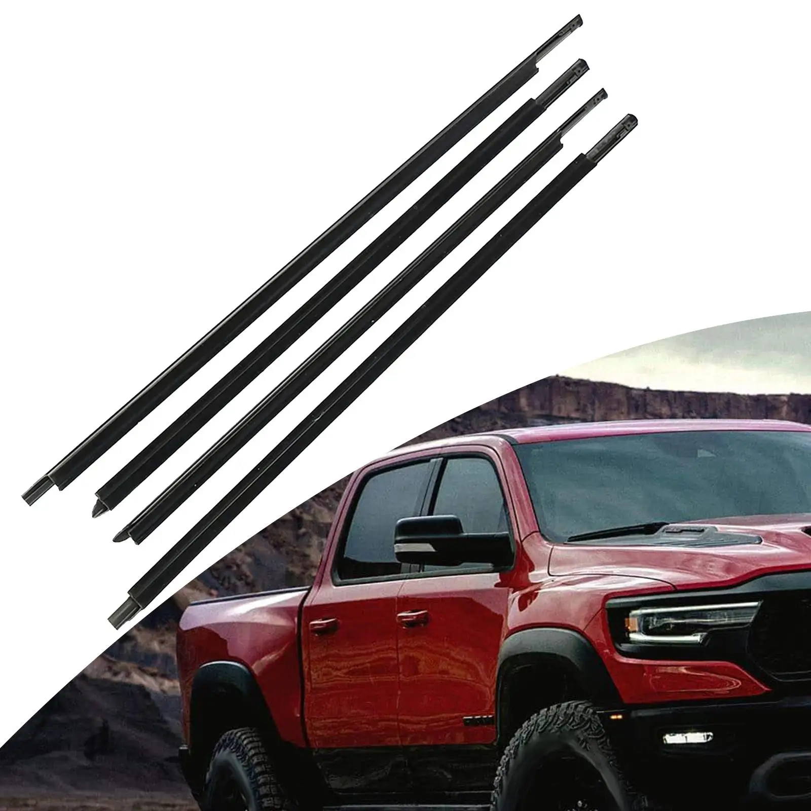 4Pcs Weatherstrip Window Seal 55112376AH Supplies Durable Stable Performance Decoration Accessory for Evade RAM 2009 - 2021