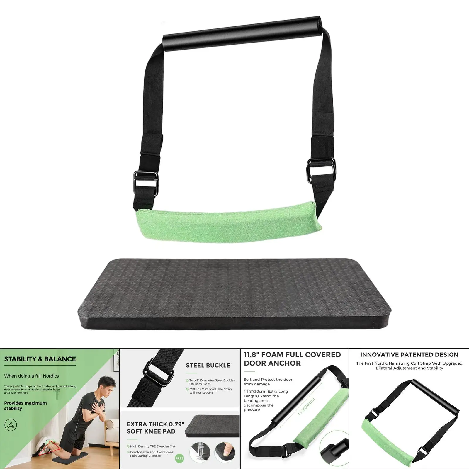 Hamstring Curl Strap Curl Ab Leg Exercise Crunches Door Anchor Abdominal Sit Up Assistant Bar for Home Gym Bodybuilding