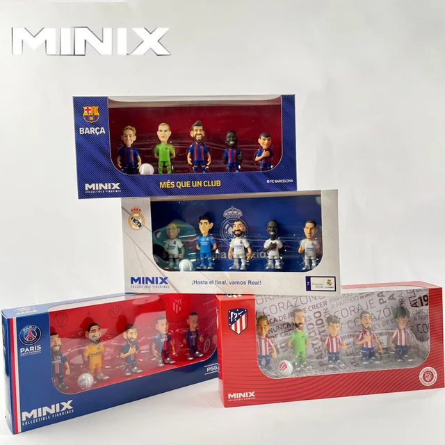 MINIX COLLECTIBLE FI AT Madr Cartoon Soccer Player Ball Action Figure Cool  doll Sports Model Doll Soccer Star Toys Fans Souvenir