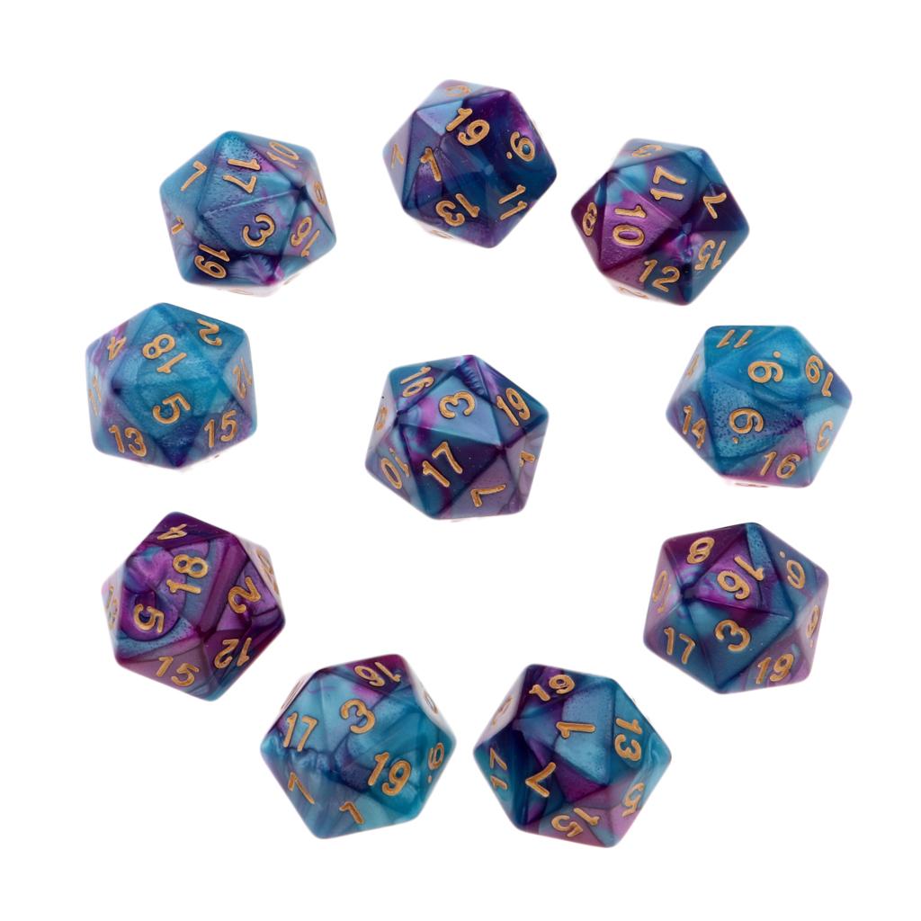 10 Pieces Multi-sided Polyhedral   Set D20  Cutting Games