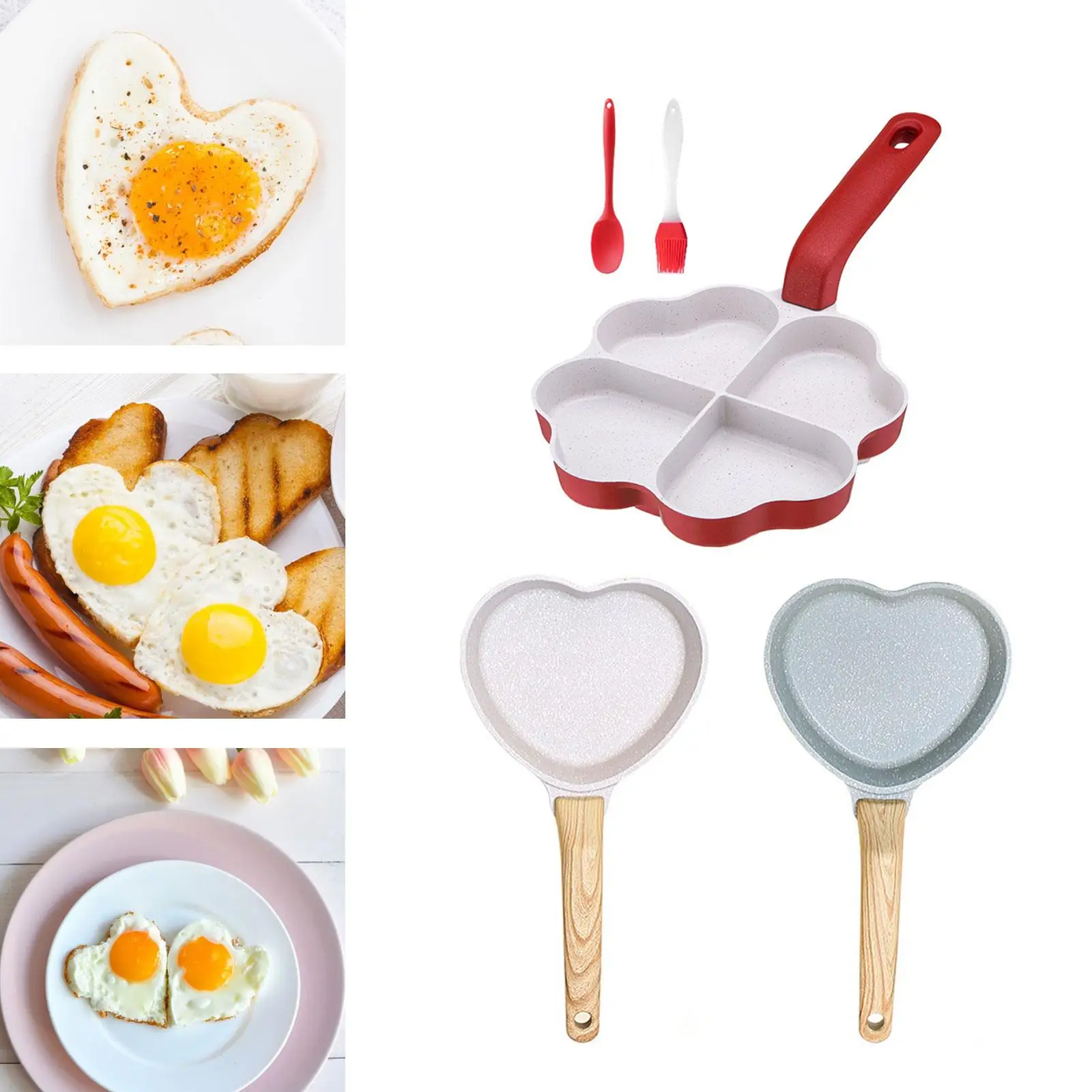 Egg Frying Pan Nonstick Cookware Divided Grill Frying Pan Egg Steak Pot Nonstick Pan for Baking Cooking Frying Vegetable Steak