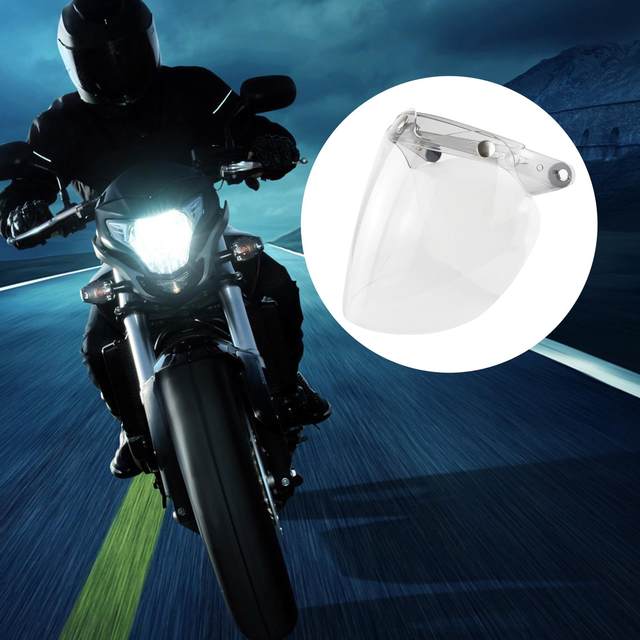 Windproof 3 Snap Visor Lens  for Open Face s  Visor Face  Wind Motorcycle Bubble  Lens Visor