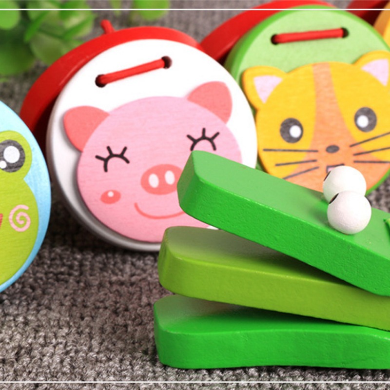 Description Picture 5 of itemCrocodile Shape Wood Castanet Baby Musical Instrument Cartoon Child Musical Educational Rattle Gift Montessori Educational Toys