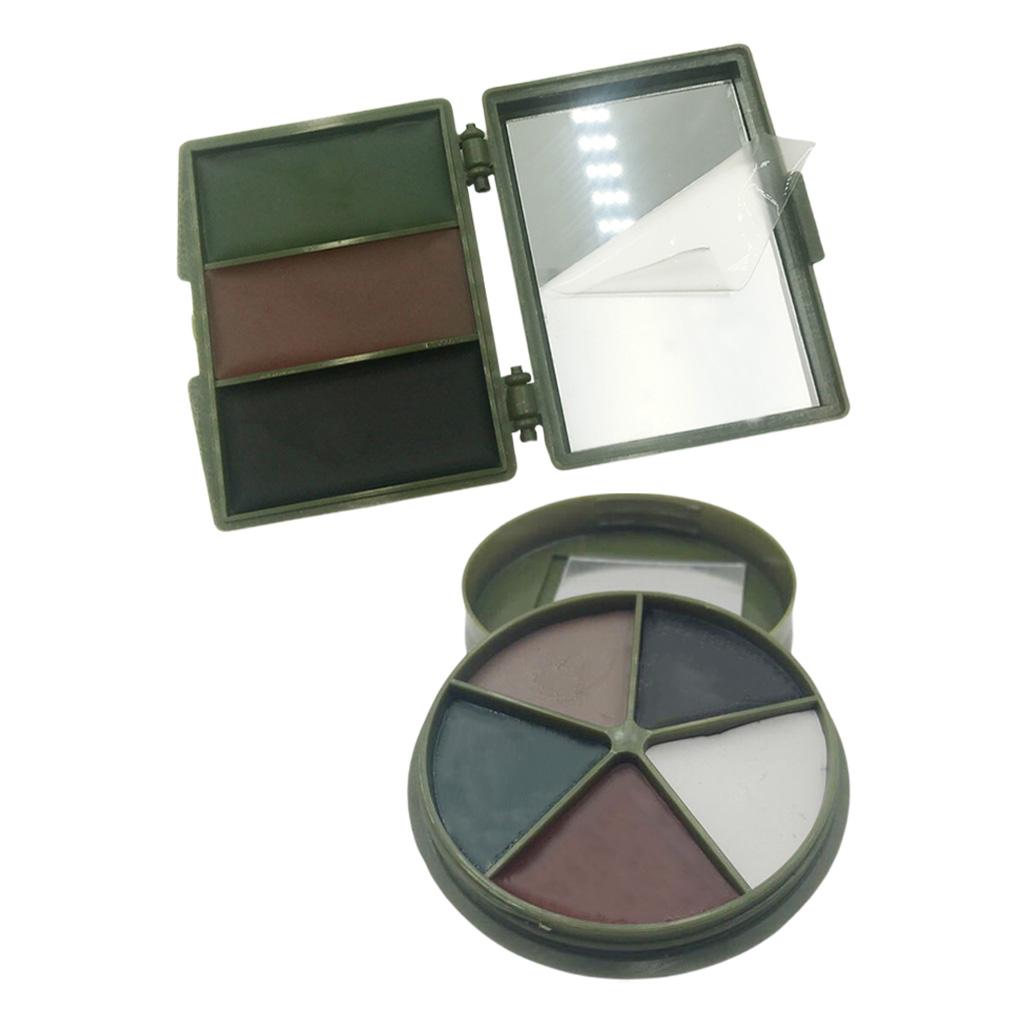 Compact Camouflage Face Paint with Mirror Palette Forest Digital Makeup Kit for Game Stage Performance