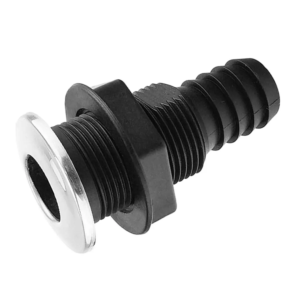 Nylon Plastic Through Bilge Fitting Stainless Steel Rim Bilge Pump