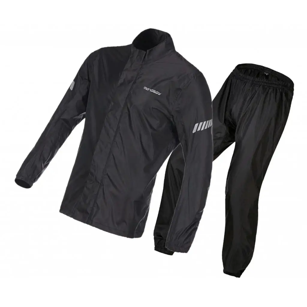 Black Outdoor Rain Suit Jacket & Trouser Waterproof Windproof Lightweight